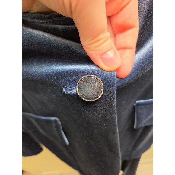 Joseph Ribkoff Navy Blue Velvet Pant Suit Blazer Trousers Set Womens Size 2 - Picture 3 of 5